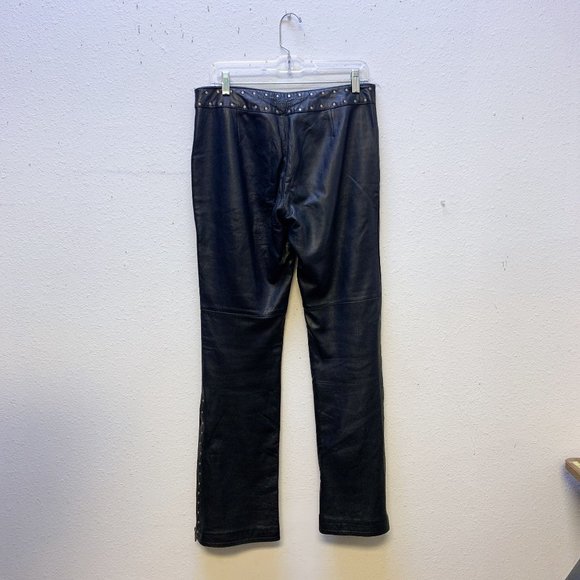 Harley-Davidson Black Leather Motorcycle Pants Size 8/36 - Picture 3 of 8